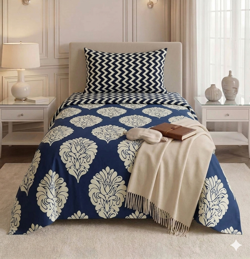Boss Blue - Single Cotton Bedsheet
