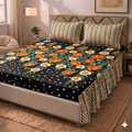 Persimon- Two Sided Frill Bedsheet